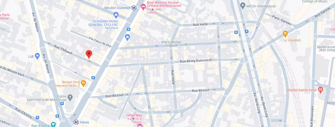 Plan de localisation de VIP Bien être Paris 14e